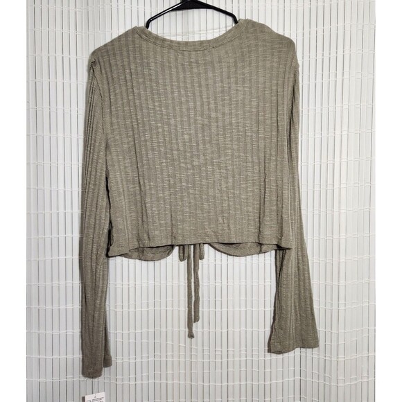 Wallflower Drawstring Crop Top For Women Size Large Color Olive Green   B1 - Picture 2 of 9